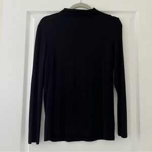 Christian Siriano Black Mock Neck Long Sleeve Top